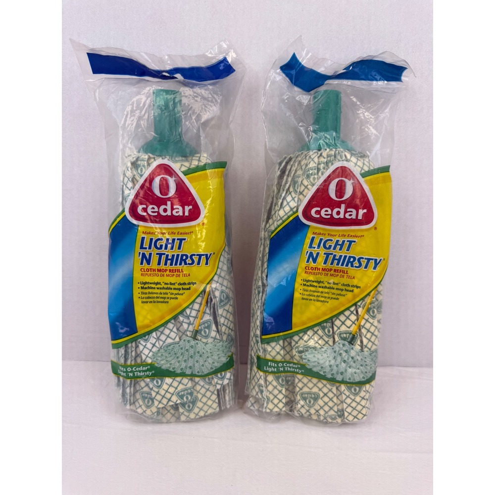 O-Cedar Light 'N Thirsty Cloth Mop Refill Pack of 2 Cotton Blend Washable